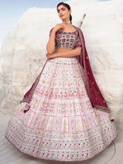 Wonderful White Sequins Georgette Traditional Lehenga Choli