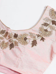 Purple & Peach-Coloured Semi-Stitched Myntra Lehenga with Unstiched Choli