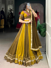 Regal Mehendi Pure Rayon Gotta Patti Navratri Wear Lehenga Choli - Ethnic Plus In