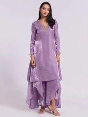 Astonishing Lilac Organza Designer Kurta With Palazzo Set