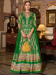 Woman in designer green lehenga choli with dupatta, Indian ethnic wear, Ethnic Plus