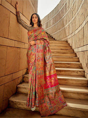 Charming Grey Zari Woven Silk Event Wear Saree With Blouse