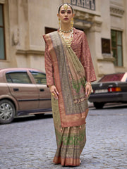 Astonishing Multi-Color Digital Printed Silk Saree With Blouse