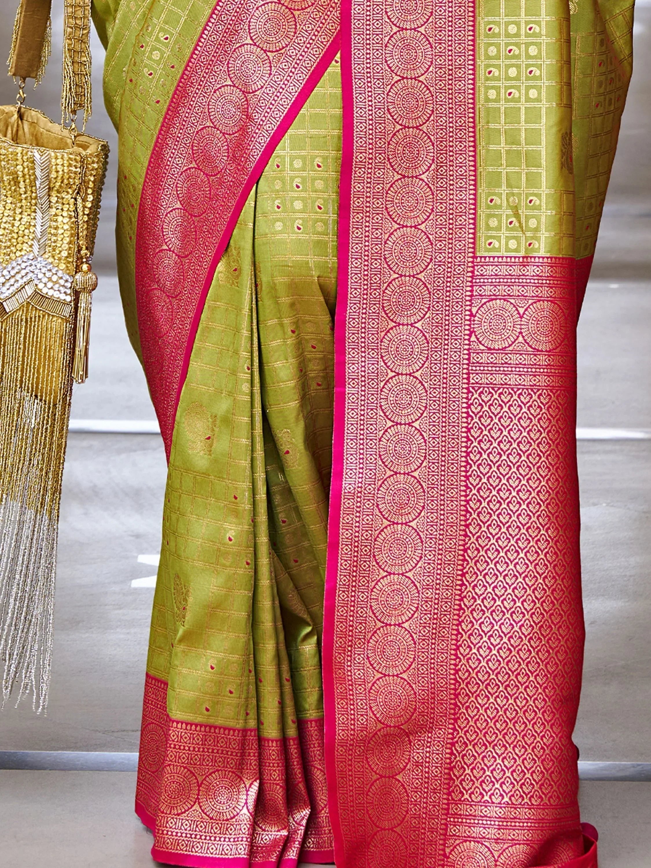 Enchanting Mustard Yellow Zari Weaving Banarasi Silk Traditional Saree