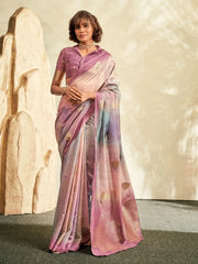 Enchanting Multi-Color Thread Work Silk Festival Wear Saree With Blouse