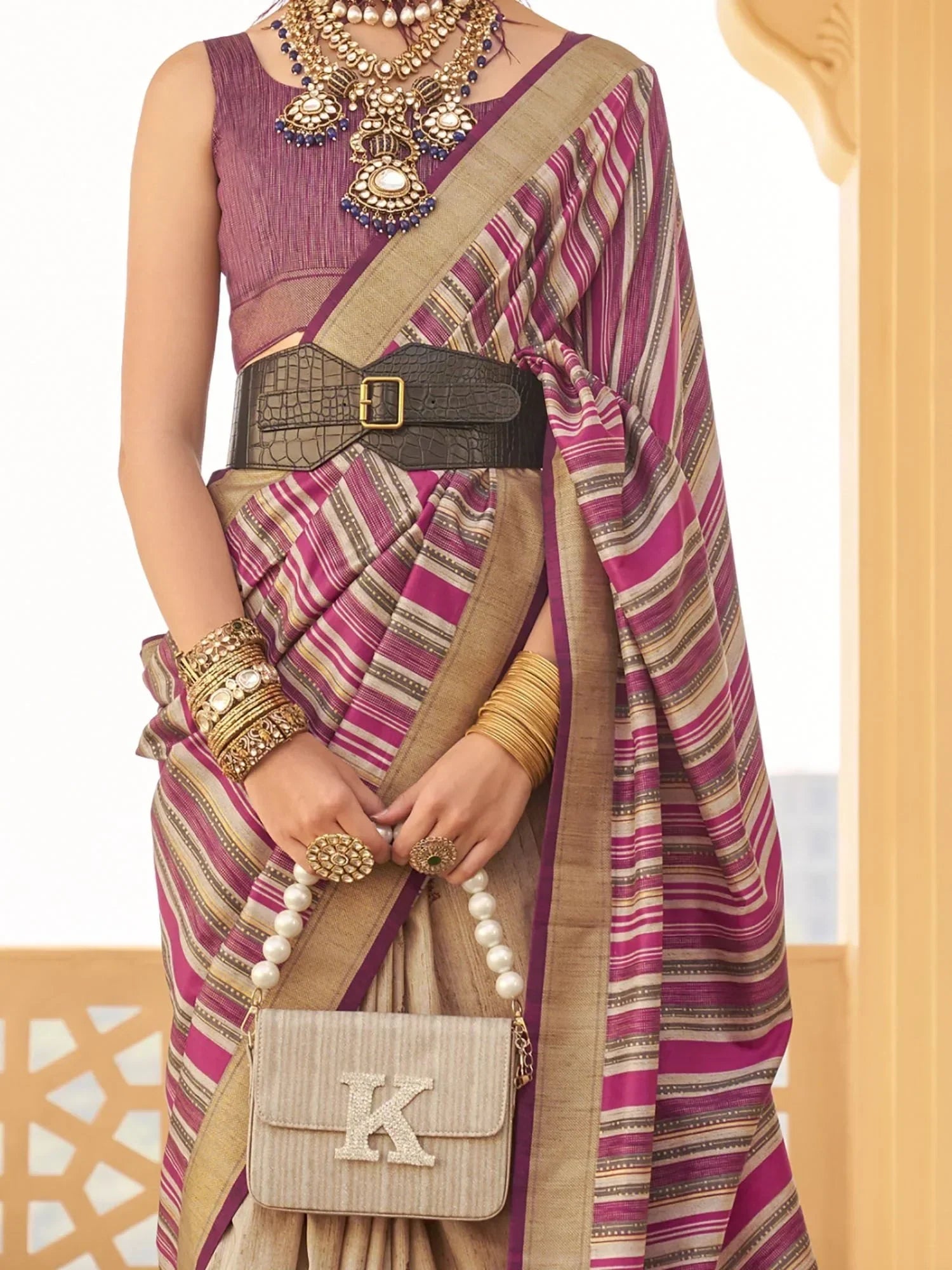 Gorgeous Multi-Color Printed Silk Event Wear Saree With Blouse