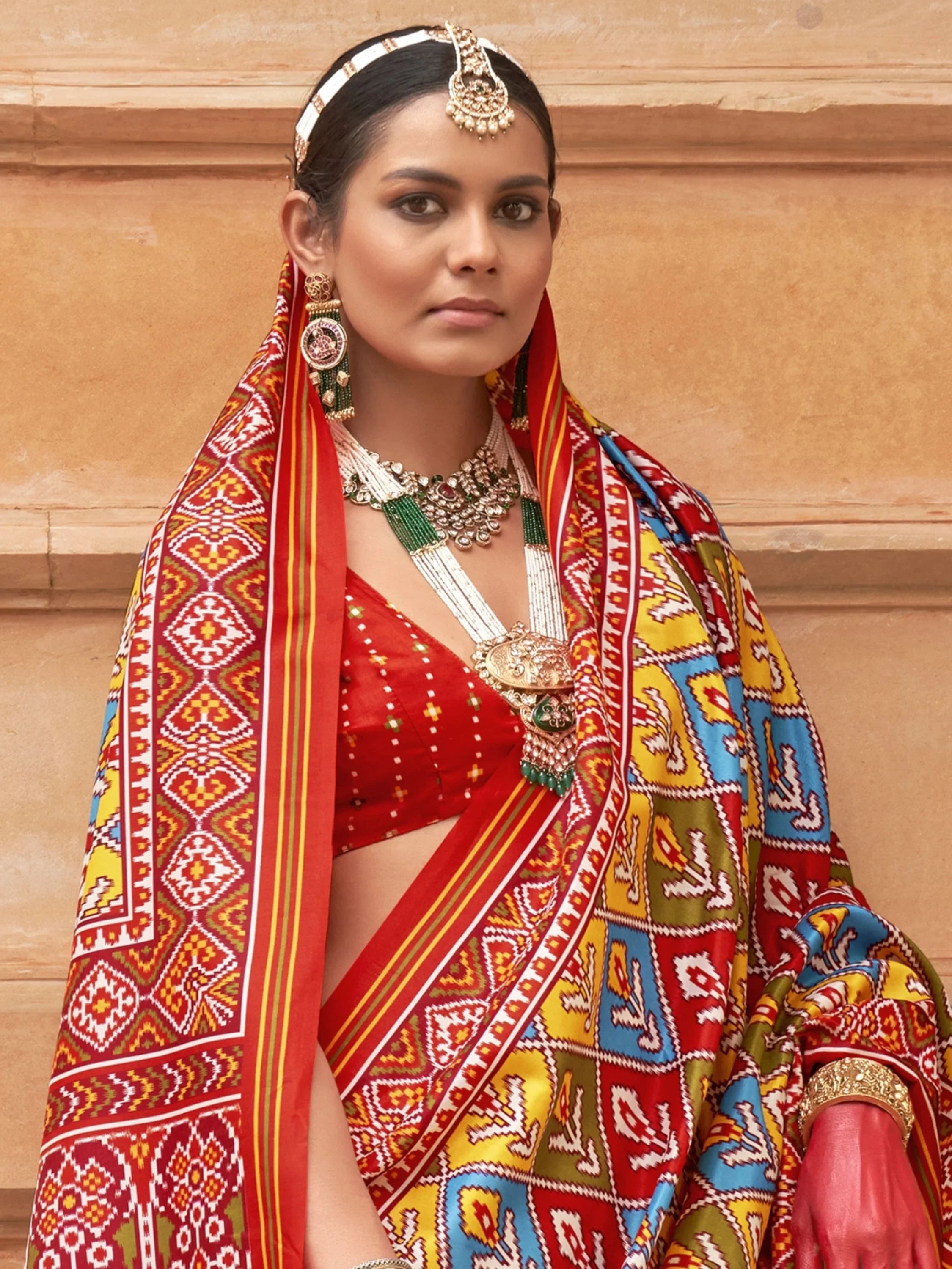 Enchanting Multi-Color Patola Printed Silk Event Wear Saree With Blouse