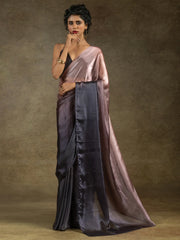 Spectacular Peach Chiffon Party Wear Pre-Stitched Saree With Blouse