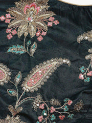 Green Semi-Stitched Myntra Lehenga & Unstitched Blouse with 2 Dupattas