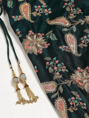 Green Semi-Stitched Myntra Lehenga & Unstitched Blouse with 2 Dupattas