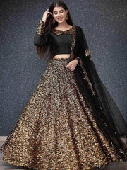 Black Fully Sequins Velvet Party Wear Lehenga Choli