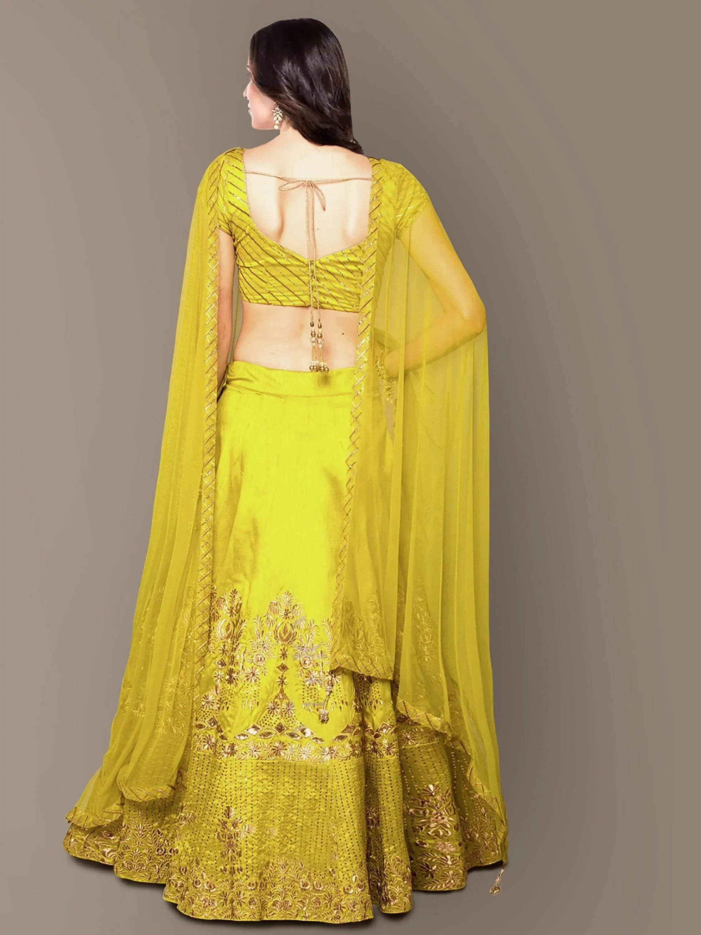 Neon Embroidery Silk Party Wear Lehenga Choli