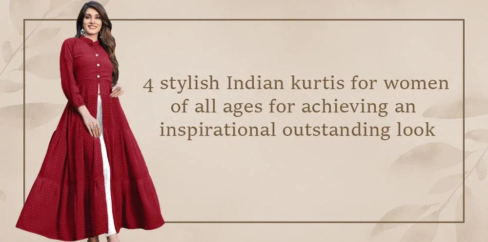 Woman in elegant maroon kurti, Ethnic Plus Indian ethnic wear for women of all ages