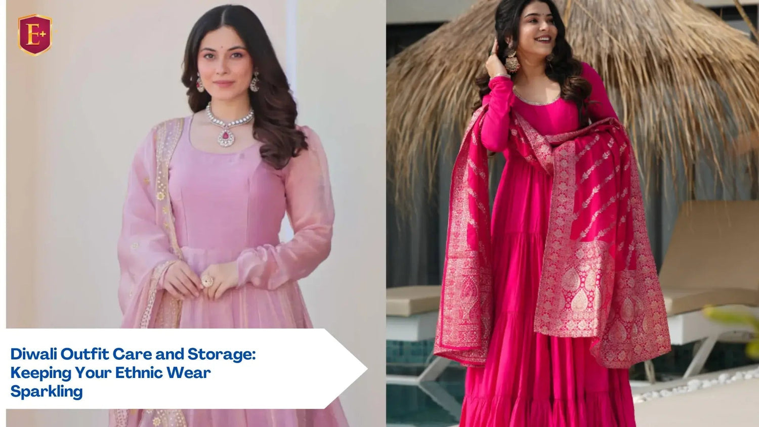 Women in stylish pink ethnic Indian outfits, featuring lehenga and dupatta, perfect for Diwali.