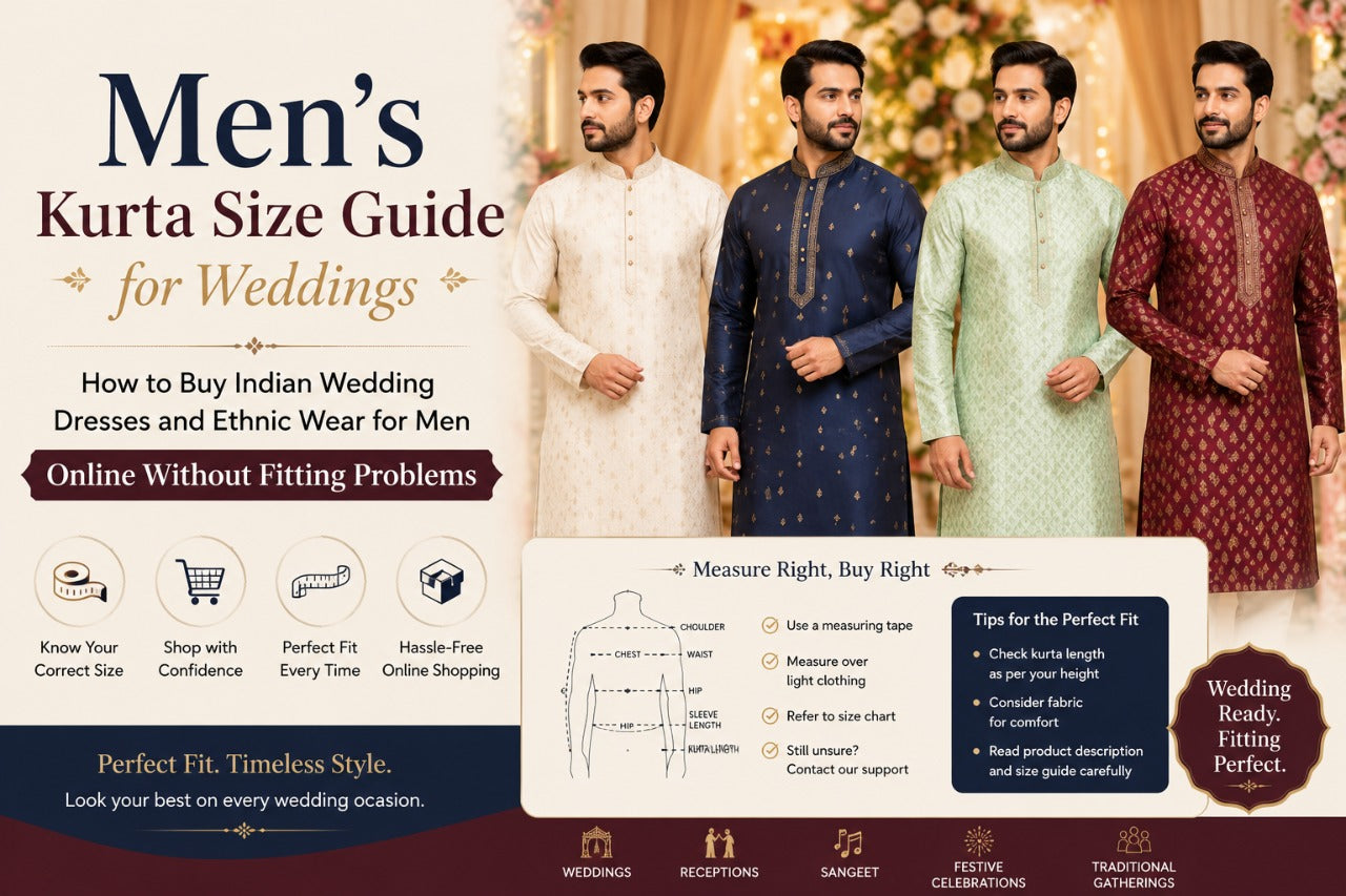 Men's Kurta Size Guide for Weddings