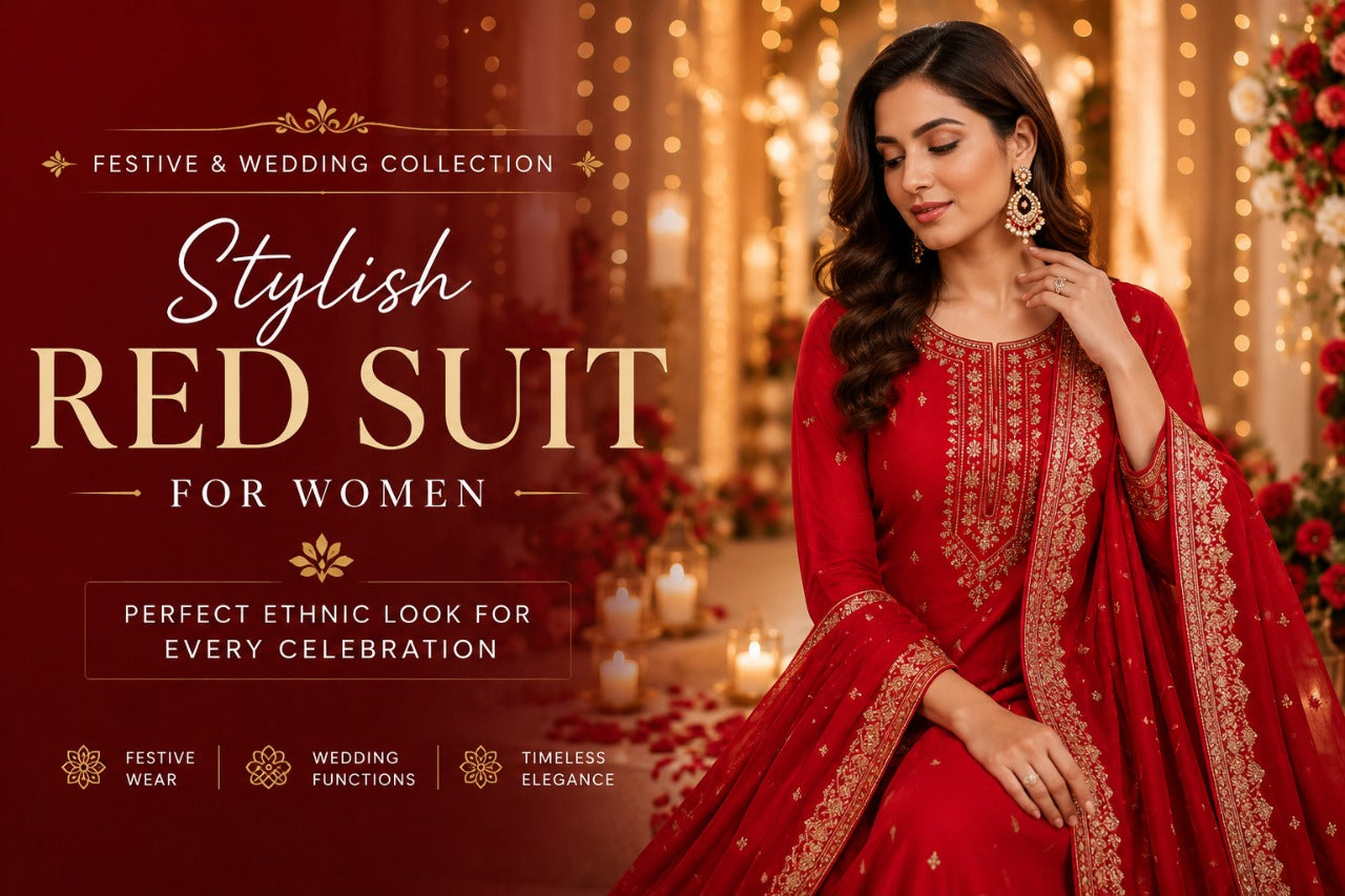 Stylish Red Suit for Women for Festive and Wedding Functions