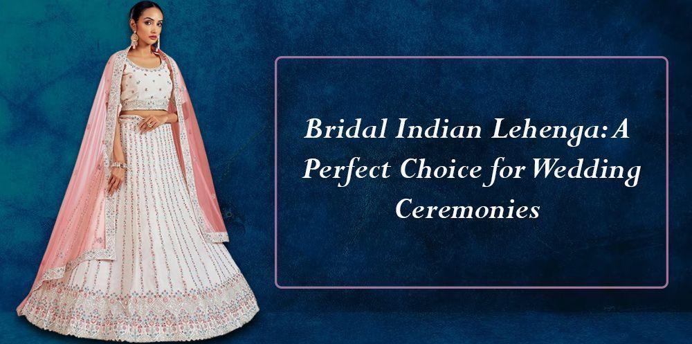 Bride in elegant white and pink bridal Indian lehenga with dupatta, wedding ethnic wear