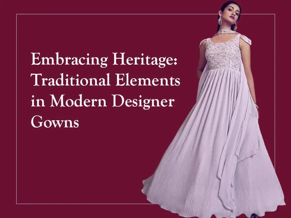 Woman in modern ethnic Indian designer gown, white embroidered dress, maroon background, Ethnic Plus fashion