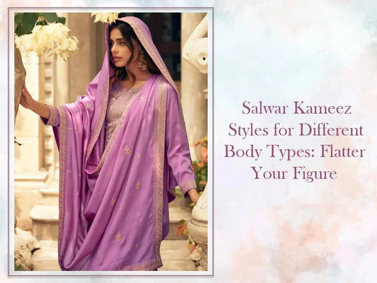 Woman in lavender embroidered salwar kameez, Ethnic Plus Indian ethnic wear fashion.