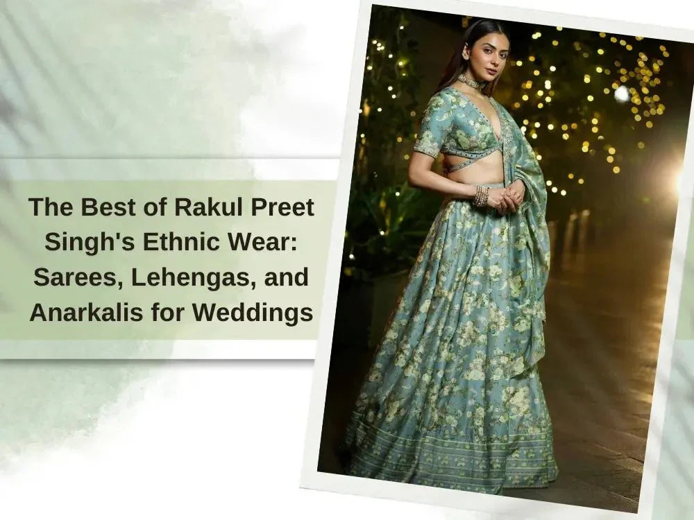 Woman in floral green lehenga choli, traditional Indian ethnic wear, wedding fashion