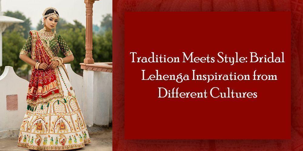 Woman in traditional Indian bridal lehenga with intricate embroidery, Ethnic Plus style inspiration