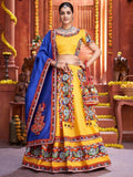 Wonderful Yellow Gamthi Work Silk Festival Rajwadi Ghaghra Choli