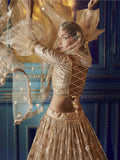 Beige Heavy Sequins Net Wedding Wear Lehenga Choli