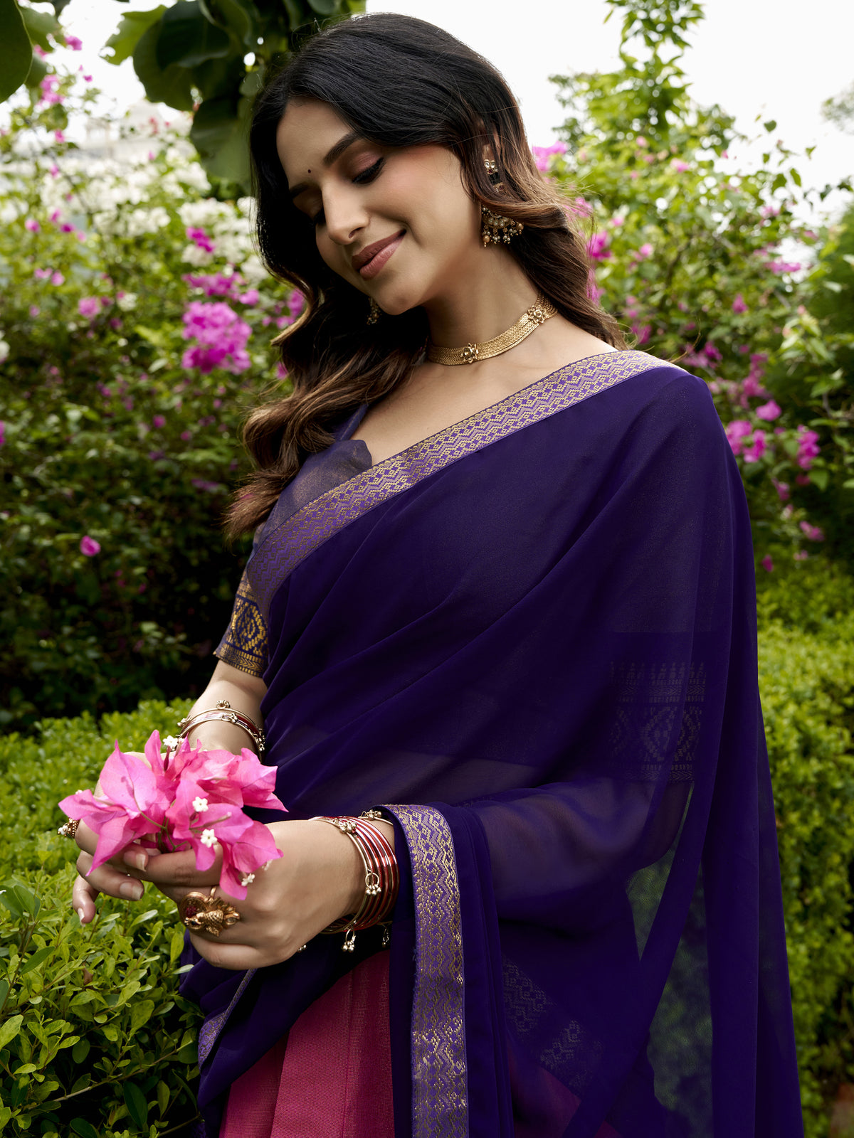 Awesome Pink Zari Weaving Silk Marriage Wear Half Saree Lehenga