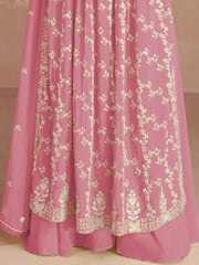 Enchanting Baby Pink Sequins Work Georgette Readymade Palazzo Suit