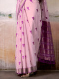 Mesmerizing Pink Cotton Weaving Event Wear Saree With Blouse