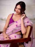 Mesmerizing Pink Cotton Weaving Event Wear Saree With Blouse