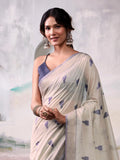 Elegant Off White Weaving Cotton Daily Wear Saree With Blouse