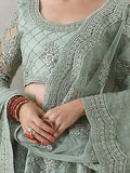 Fabulous Mint Green Net Beads Embroidered Lehenga Choli With Dupatta