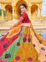 Fascinating Multi-Color Digital Printed Silk Lehenga Choli