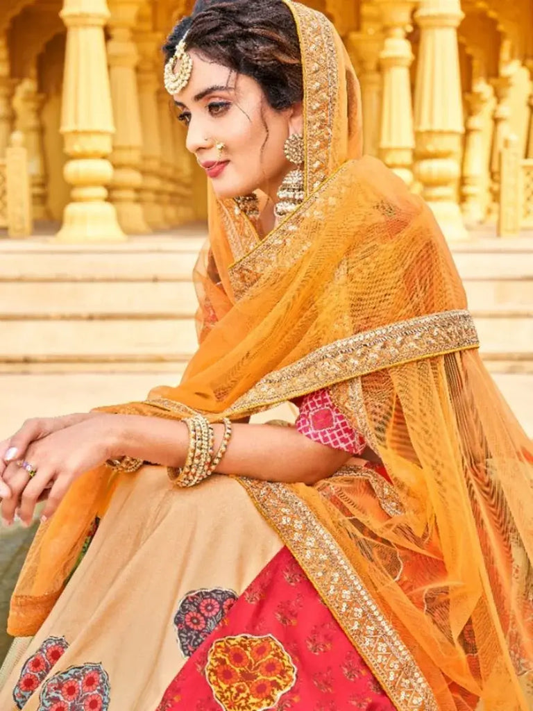 Fascinating Multi-Color Digital Printed Silk Lehenga Choli