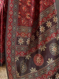 Marvelous Red Digital Printed Silk Function Wear Saree With Blouse