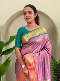 Ravishing Light Pink Pichwai Weaving Office Wear Saree With Blouse
