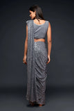 Sabyasachi Grey Sequins Party Wear Saree With Blouse