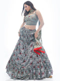 Gravitate Grey Fancy Digital Printed Chinon Lehenga Choli