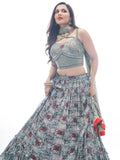 Gravitate Grey Fancy Digital Printed Chinon Lehenga Choli