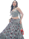 Gravitate Grey Fancy Digital Printed Chinon Lehenga Choli