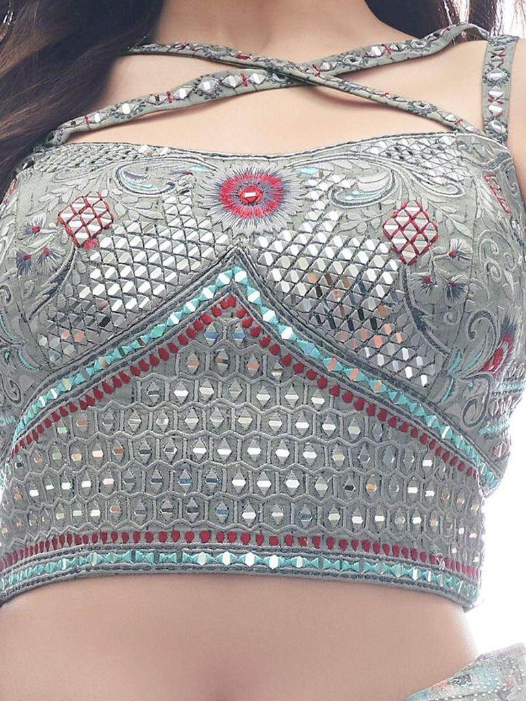 Gravitate Grey Fancy Digital Printed Chinon Lehenga Choli