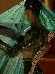 Wonderful Green Embroidered Silk Wedding Wear Lehenga Choli