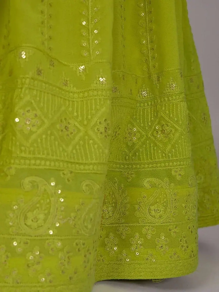 Exquisite Green Sequins Embroidery Georgette Lehenga Choli