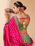 Stunning Teal Green Sequins Embroidered Banarasi Silk Lehenga Choli