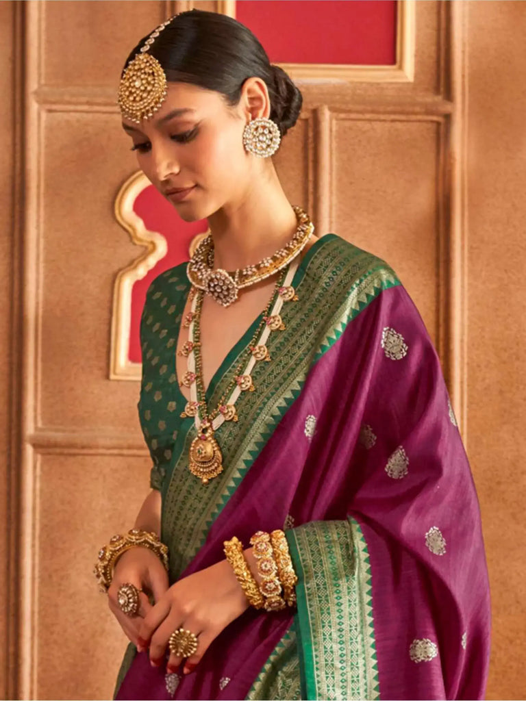 Fantastical Purple Patola Printed Silk Festival Wear Saree With Blouse