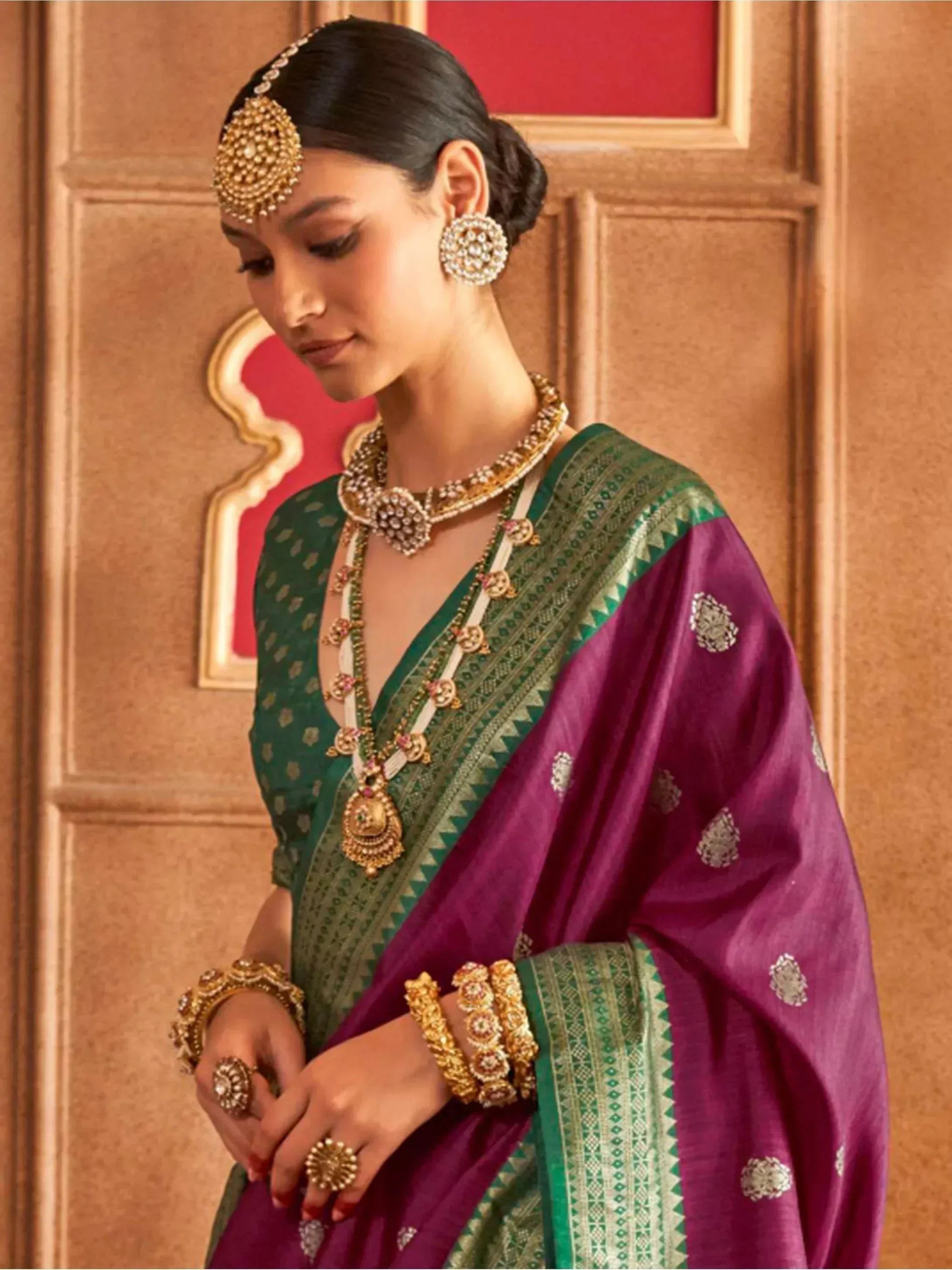 Fantastical Purple Patola Printed Silk Festival Wear Saree With Blouse