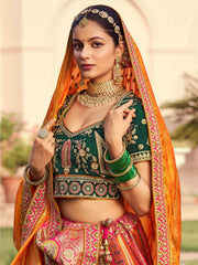 Rich Mustard Yellow Banarasi Silk Designer Lehenga Choli With Dupatta