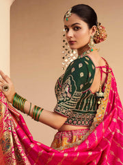Gorgeous Orange Banarasi Silk Wedding Wear Lehenga Choli With Dupatta