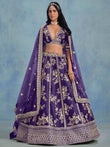 Adorable Purple Embroidered Silk Function Wear Lehenga Choli